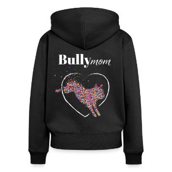 Bully Mom French Bulldog Frenchie Dogs - Women's Premium Organic Zip Hoodie - black - Back - Julia (174cm)
