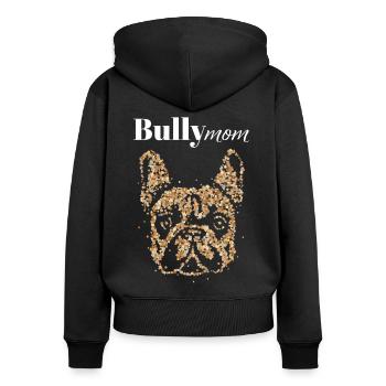 Bully Maman Bulldog Français Bulldog Frenchie - Sweat à capuche zippé Premium bio Femme - noir - Dos - Julia (174cm)