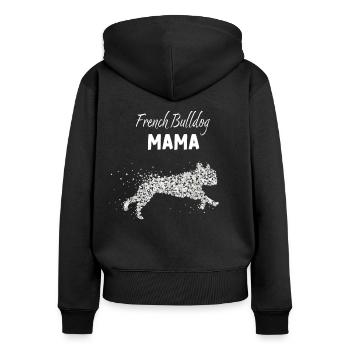 French Bulldog Mom French Bulldog Walk - Women's Premium Organic Zip Hoodie - black - Back - Julia (174cm)