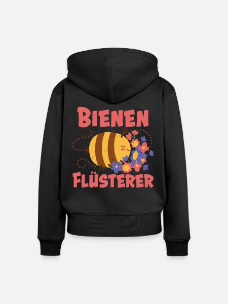Bienen Flüsterer - Frauen Premium Bio Zip Hoodie - Schwarz