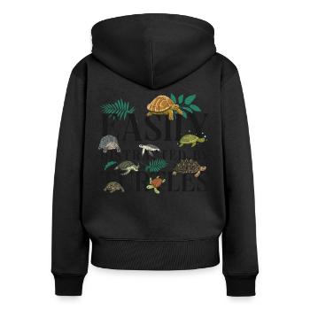 Sea Turtle Tortoise Easily - Frauen Premium Bio Zip Hoodie - Schwarz - Hinten - Julia (174cm)