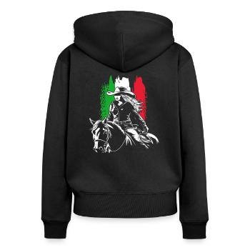 Horse & Western Rider | Western Horseback Riding - Women's Premium Organic Zip Hoodie - black - Back - Julia (174cm)