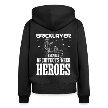 Maurer Les architectes maçons ont besoin de héros Hausbauer - Sweat à capuche zippé Premium bio Femme - noir - Dos - Julia (174cm)