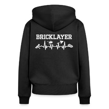 Maître Maçon Maçon Heartbeat Maçonnerie - Sweat à capuche zippé Premium bio Femme - noir - Dos - Julia (174cm)