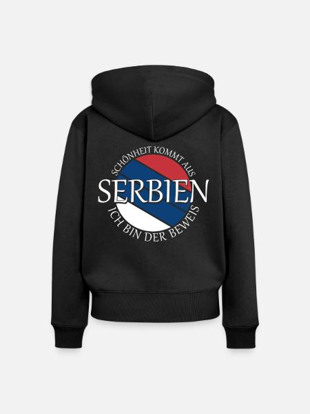 serbische Flagge Serbien Serbe - Frauen Premium Bio Zip Hoodie - Schwarz