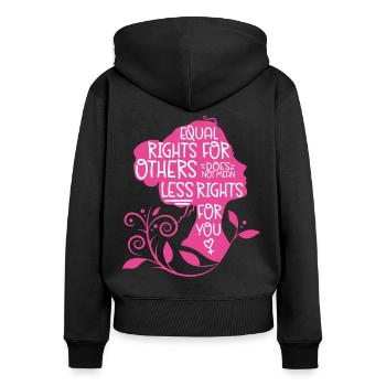 Feminist Equal Rights For Others - Frauen Premium Bio Zip Hoodie - Schwarz - Hinten - Julia (174cm)