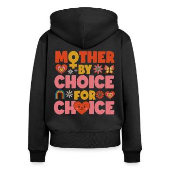 Feminist Mother By Choice For - Frauen Premium Bio Zip Hoodie - Schwarz - Hinten - Julia (174cm)
