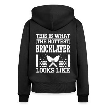 Maurer What Hottest Bricklayer Look Like Hausbauer - Frauen Premium Bio Zip Hoodie - Schwarz - Hinten - Julia (174cm)