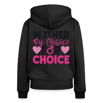Feminist Mother By Choice For - Frauen Premium Bio Zip Hoodie - Schwarz - Hinten - Julia (174cm)