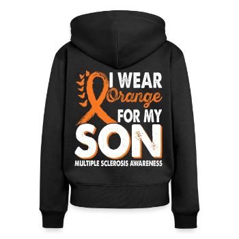 Tragen Sie Orange Für Den Monat Des - Frauen Premium Bio Zip Hoodie - Schwarz - Hinten - Julia (174cm)