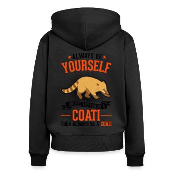 Soyez toujours vous-même Coati Nasenbär - Sweat à capuche zippé Premium bio Femme - noir - Dos - Julia (174cm)
