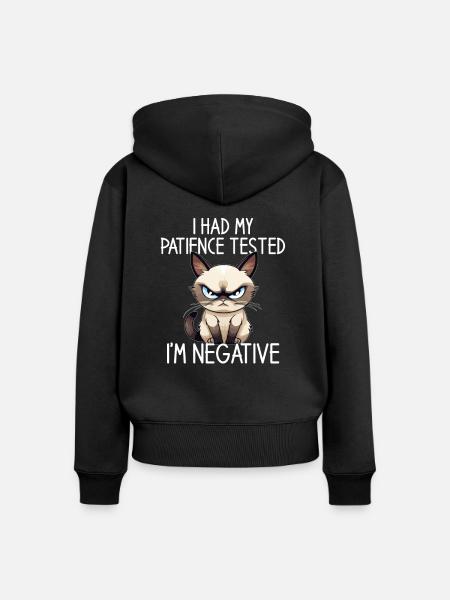 i had my patience tested - Frauen Premium Bio Zip Hoodie - Schwarz