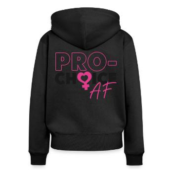 Féministe Pro-Choice Af - Sweat à capuche zippé Premium bio Femme - noir - Dos - Julia (174cm)