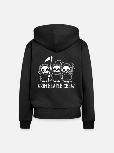 Grim Reaper Crew - Frauen Premium Bio Zip Hoodie - Schwarz