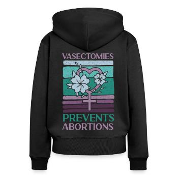 Feminist Vasectomies Prevents - Women's Premium Organic Zip Hoodie - black - Back - Julia (174cm)