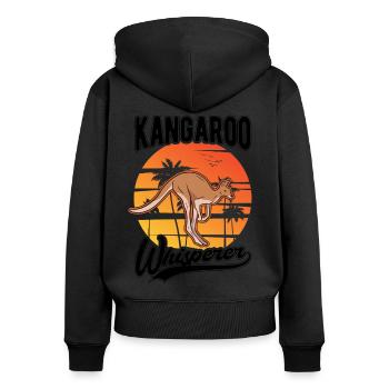 Kangaroo Whisperer Australia Kangaroo - Women's Premium Organic Zip Hoodie - black - Back - Julia (174cm)