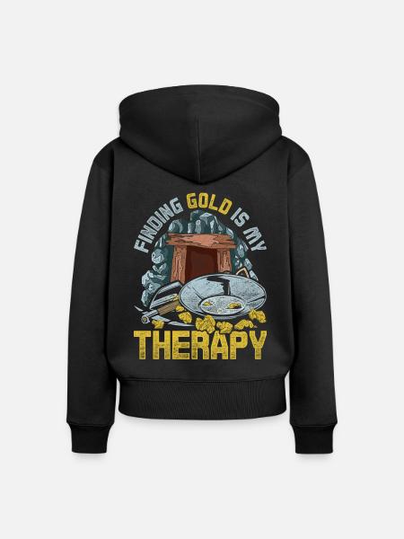 Goldschürfer Goldgräber Goldsucher - Frauen Premium Bio Zip Hoodie - Schwarz