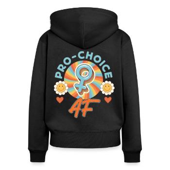 Féministe Rétro Pro-Choix Af - Sweat à capuche zippé Premium bio Femme - noir - Dos - Julia (174cm)