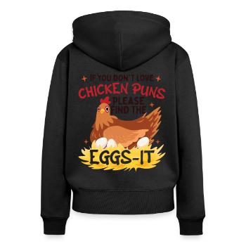 Chicken Tacks Amateur de volaille - Sweat à capuche zippé Premium bio Femme - noir - Dos - Julia (174cm)