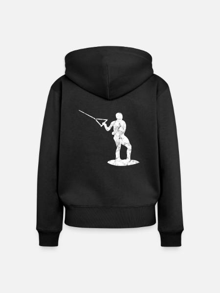 Wakeboarding - Frauen Premium Bio Zip Hoodie - Schwarz