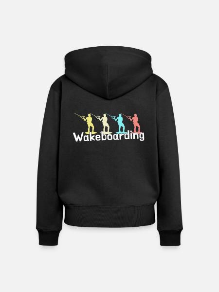 Wakeboarding - Frauen Premium Bio Zip Hoodie - Schwarz
