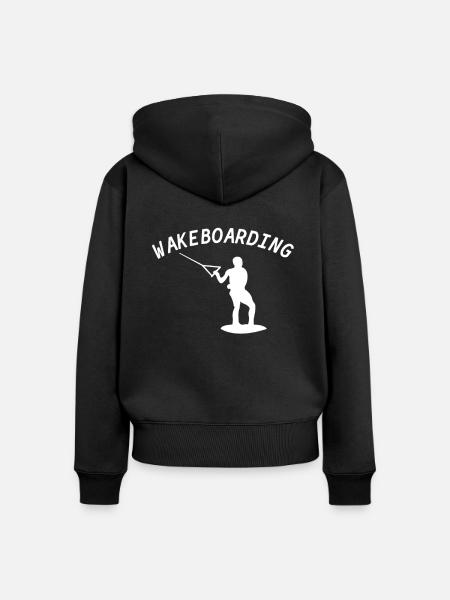 Wakeboarding - Frauen Premium Bio Zip Hoodie - Schwarz