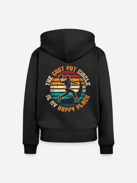 Kugelstoßen Kugelstoß Kugelstoßer - Frauen Premium Bio Zip Hoodie - Schwarz