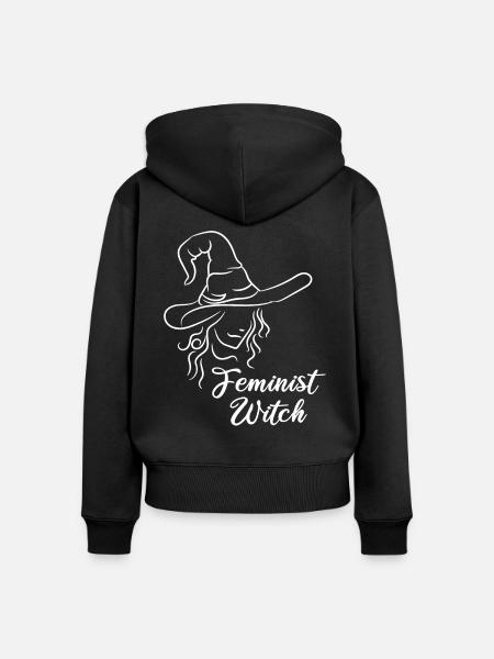 Feminist Witches - Frauen Premium Bio Zip Hoodie - Schwarz