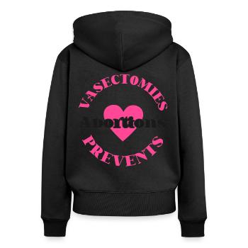 Feminist Vasectomies Prevents - Women's Premium Organic Zip Hoodie - black - Back - Julia (174cm)