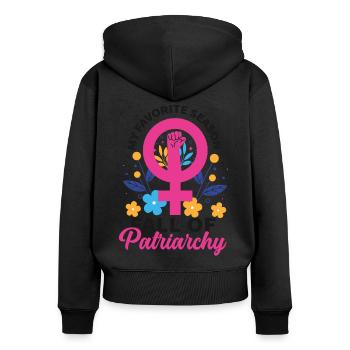 Feminist My Favorite Season Fall - Women's Premium Organic Zip Hoodie - black - Back - Julia (174cm)