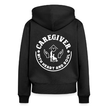 Altenpfleger Caregiver With Heart And Soul Pfleger - Women's Premium Organic Zip Hoodie - black - Back - Julia (174cm)