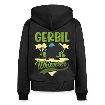 Gerbil Whisperer Racing Rat Gift Gerbil - Women's Premium Organic Zip Hoodie - black - Back - Julia (174cm)
