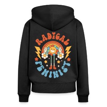 Feminist Radical Feminist - Women's Premium Organic Zip Hoodie - black - Back - Julia (174cm)