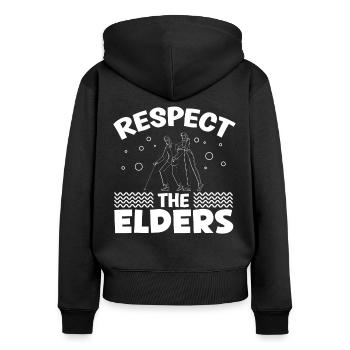 Infirmière gériatrique Respect Les aînés Soins aux aidants naturels - Sweat à capuche zippé Premium bio Femme - noir - Dos - Julia (174cm)