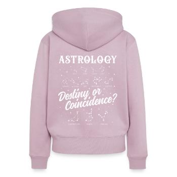 Astrology Destiny Or Coincidence Esoteric Signs - Women's Premium Organic Zip Hoodie - dusky pink - Back - Julia (174cm)