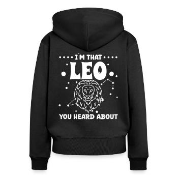 Astrology That Leo You Heard About Esotericism - Women's Premium Organic Zip Hoodie - black - Back - Julia (174cm)