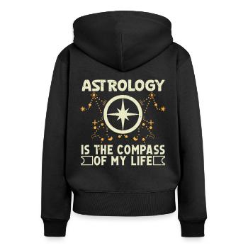 Astrology Compass Of My Life Esoteric Signs - Women's Premium Organic Zip Hoodie - black - Back - Julia (174cm)