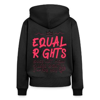 Feminist Equal Rights For Others - Frauen Premium Bio Zip Hoodie - Schwarz - Hinten - Julia (174cm)
