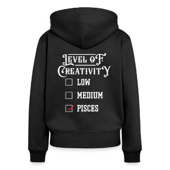Astrologie Level Of Creativity Esoterik Zeichen - Frauen Premium Bio Zip Hoodie - Schwarz - Hinten - Julia (174cm)