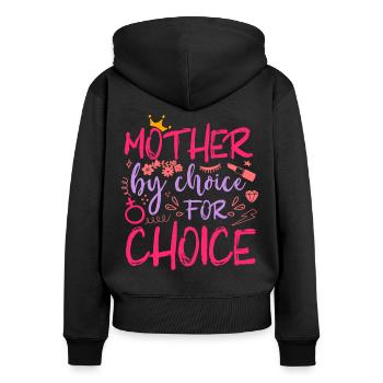 Feminist Mother By Choice For - Frauen Premium Bio Zip Hoodie - Schwarz - Hinten - Julia (174cm)