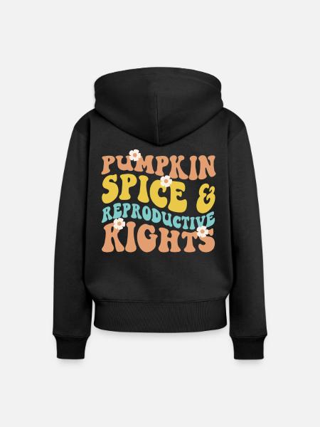 Feminist Pumpkin Spice & - Frauen Premium Bio Zip Hoodie - Schwarz