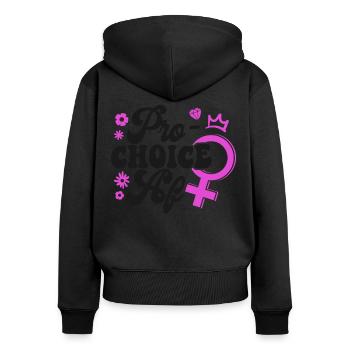 Féministe Pro-Choice Af - Sweat à capuche zippé Premium bio Femme - noir - Dos - Julia (174cm)