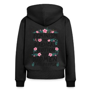 Feminist Feminism The Radical - Women's Premium Organic Zip Hoodie - black - Back - Julia (174cm)