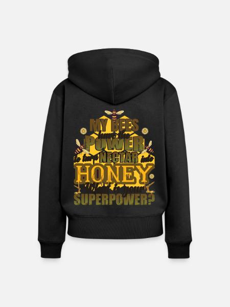 Beekeping Lustig - Frauen Premium Bio Zip Hoodie - Schwarz