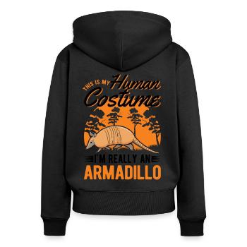 Armadillo Human Costume Gürteltier - Women's Premium Organic Zip Hoodie - black - Back - Julia (174cm)