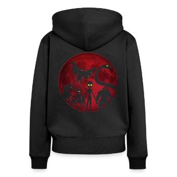 Cryptozoology Cryptids Crew - Women's Premium Organic Zip Hoodie - black - Back - Julia (174cm)