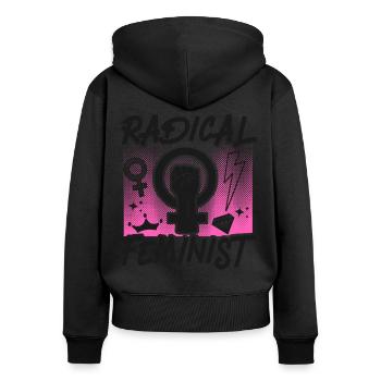 Feminist Radical Feminist - Women's Premium Organic Zip Hoodie - black - Back - Julia (174cm)