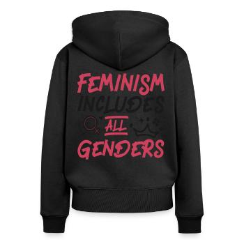 Feminist Feminism Includes All - Women's Premium Organic Zip Hoodie - black - Back - Julia (174cm)