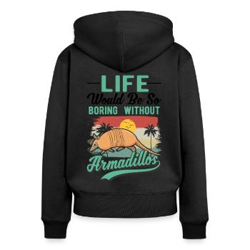 Armadillo Gift Armadillo - Women's Premium Organic Zip Hoodie - black - Back - Julia (174cm)