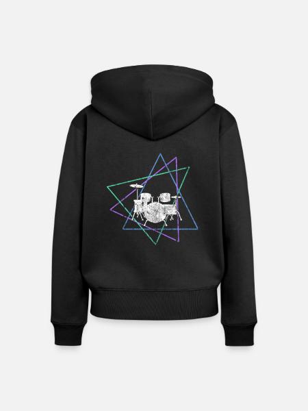 Schlagzeug - Frauen Premium Bio Zip Hoodie - Schwarz